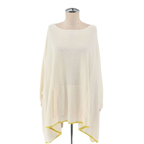 PRANA Sweater Womens Sz OS‎ Celestia Poncho Cashmere Blend Knit Ivory Yellow NEW - Picture 1 of 15